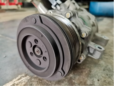 Closeup of an A/C component.