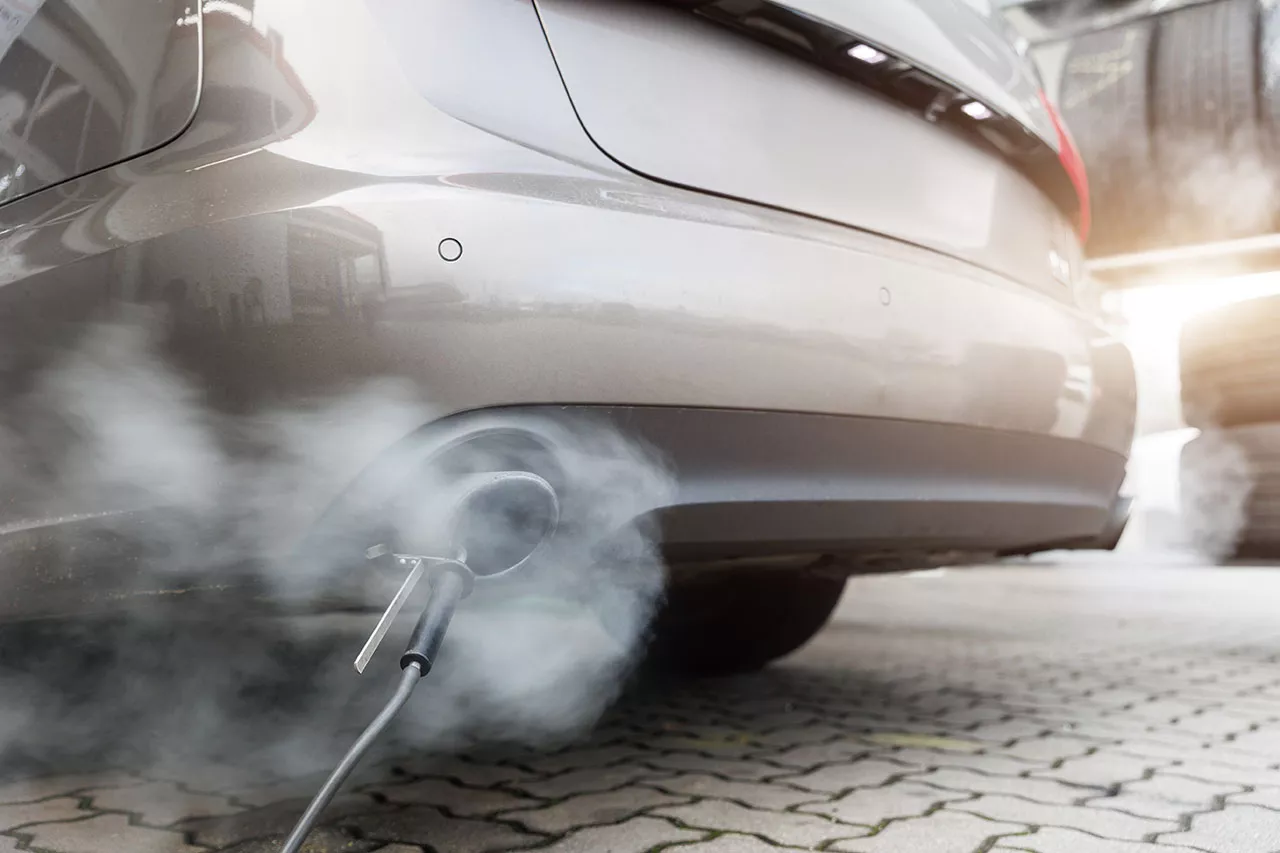 Closeup of car exhaust.