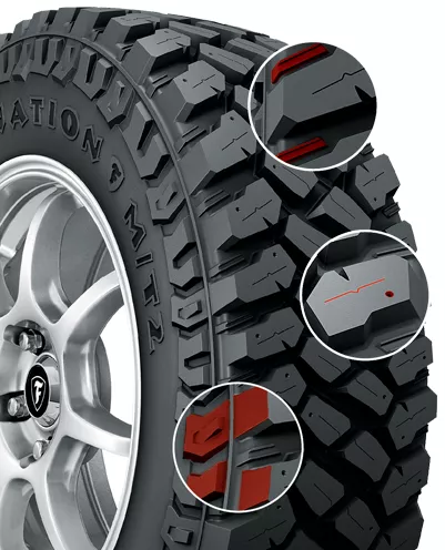 Destination M/T tire tread diagram