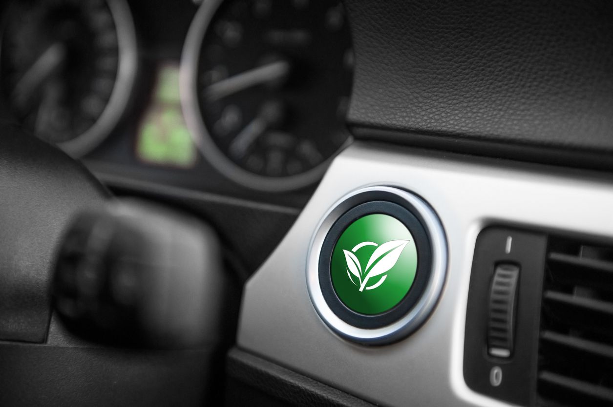 image of an eco-friendly car button