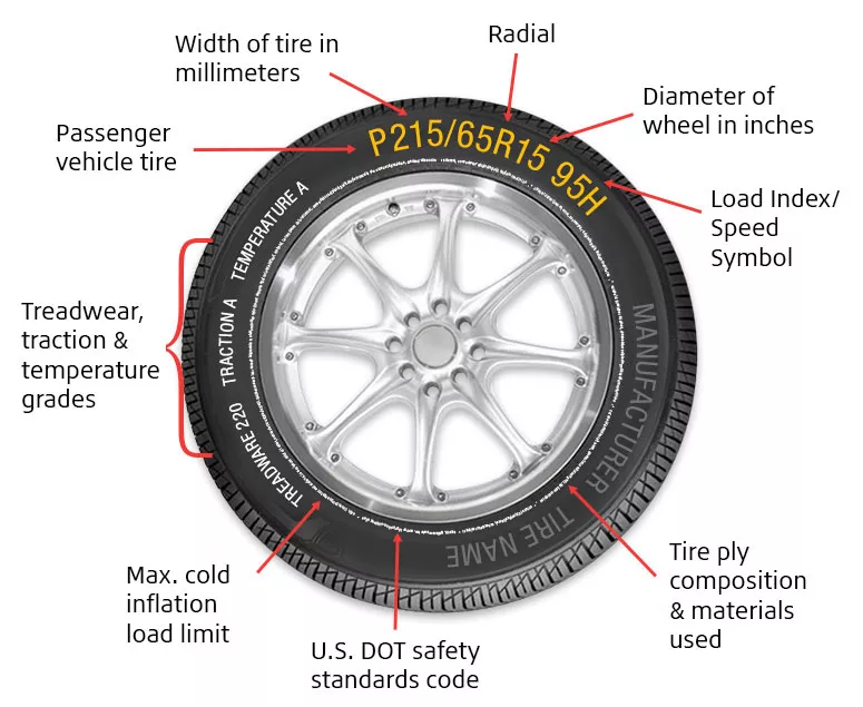 parts of a tire diagram
