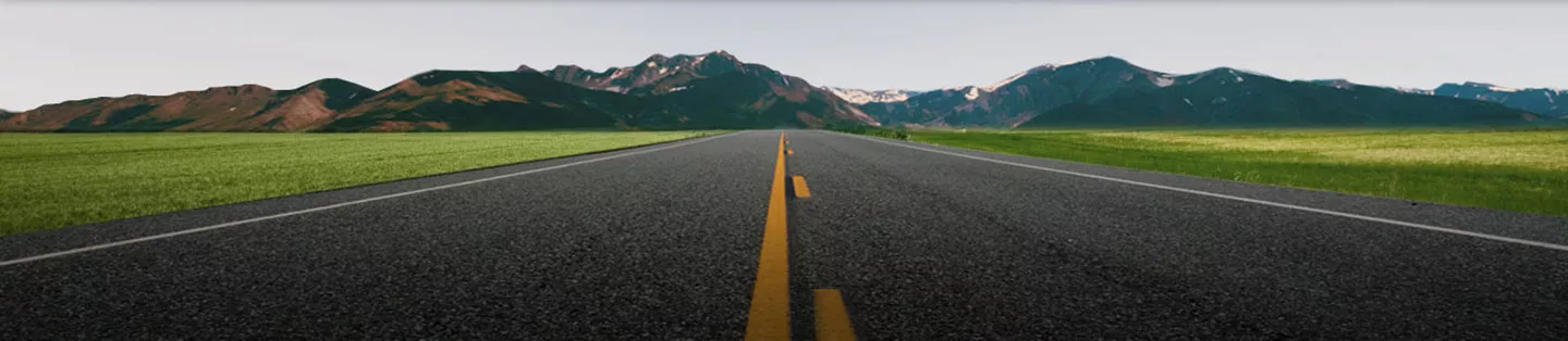 Wide shot of an empty highway