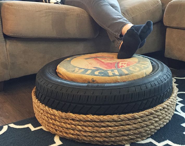 DIY Tire Crafts: Transform An Old Tire Into A Stylish Ottoman!