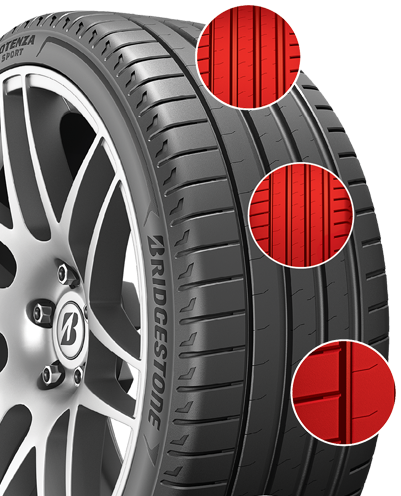 Potenza tire tread