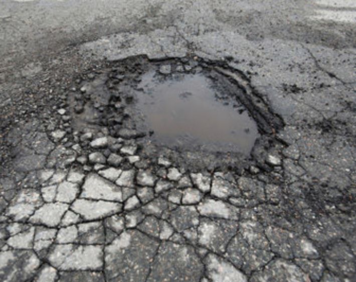 Pothole in the road