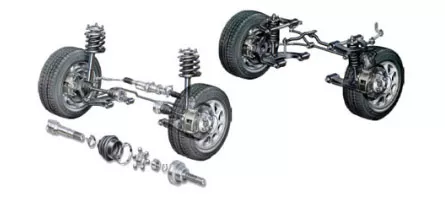 wheel axle and suspension system