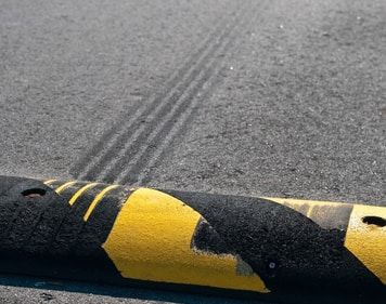 tired markings on speed bump