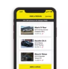 image of the Tiresplus app on a mobile phone