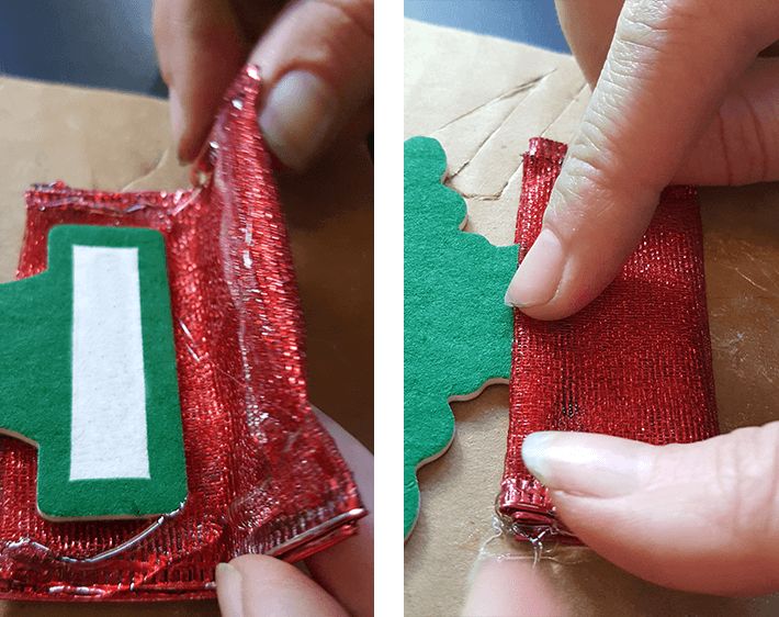 Create a tree skirt with ribbon on bottom of air freshener