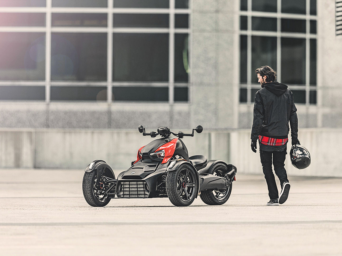 Rider enjoying the open-road with her Can-Am Ryker