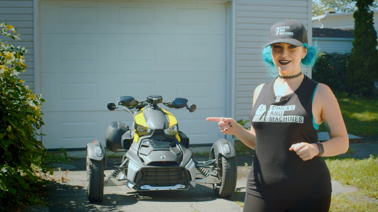 Woman test drives a Ryker