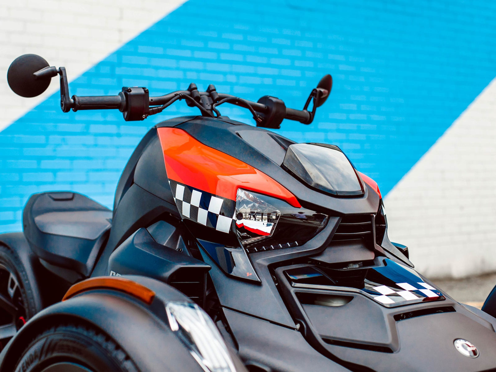 Racer red panels on Can-Am Ryker vehicle