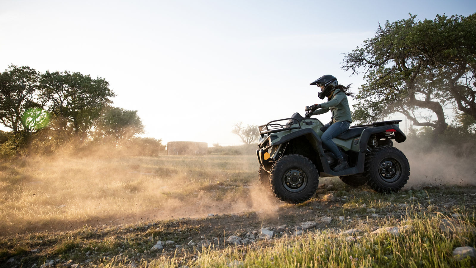 Woman riding a Can-Am Outlander DPS 570 ATV