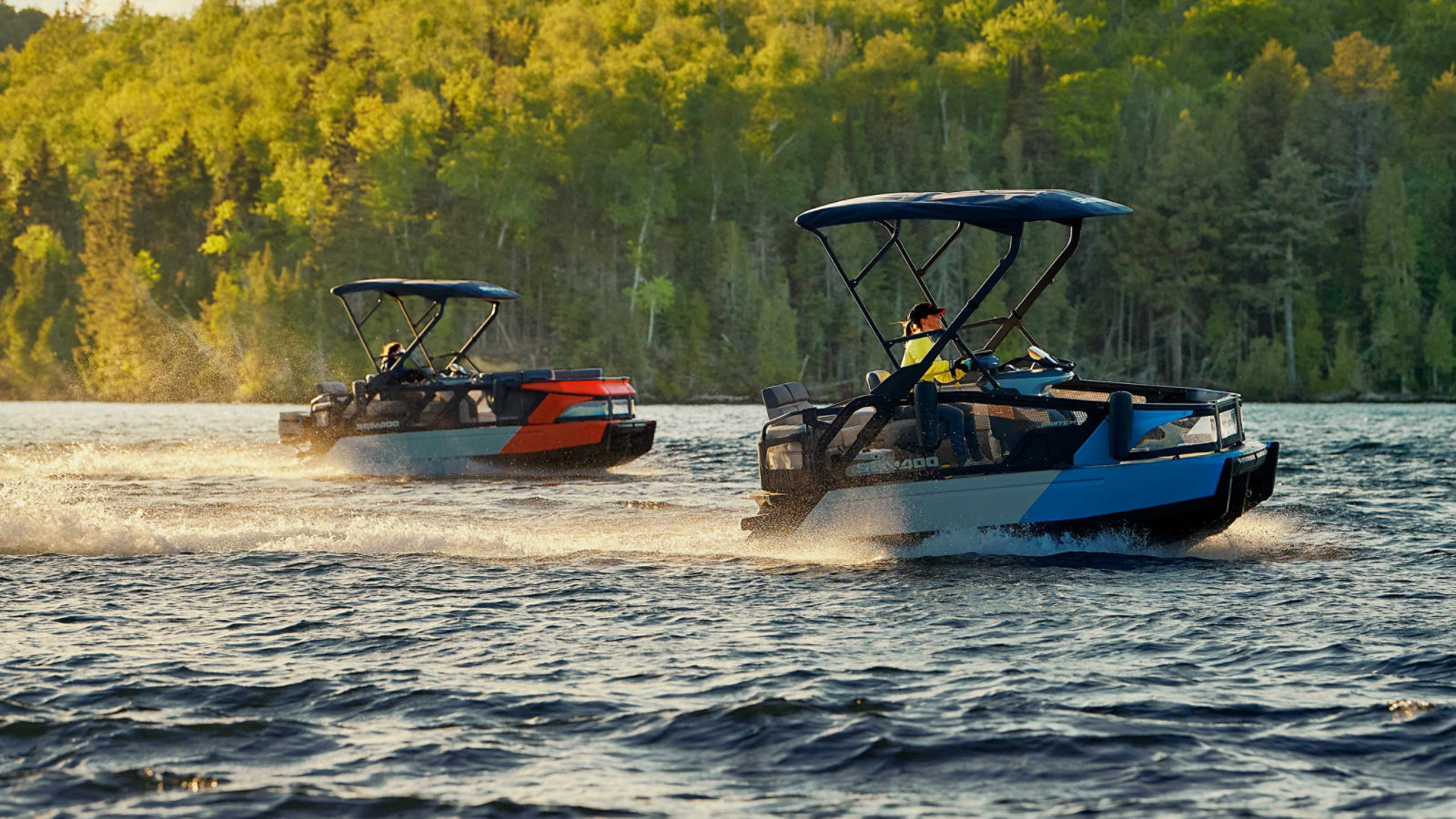 2 Sea-Doo SWITCH cruising on a lake