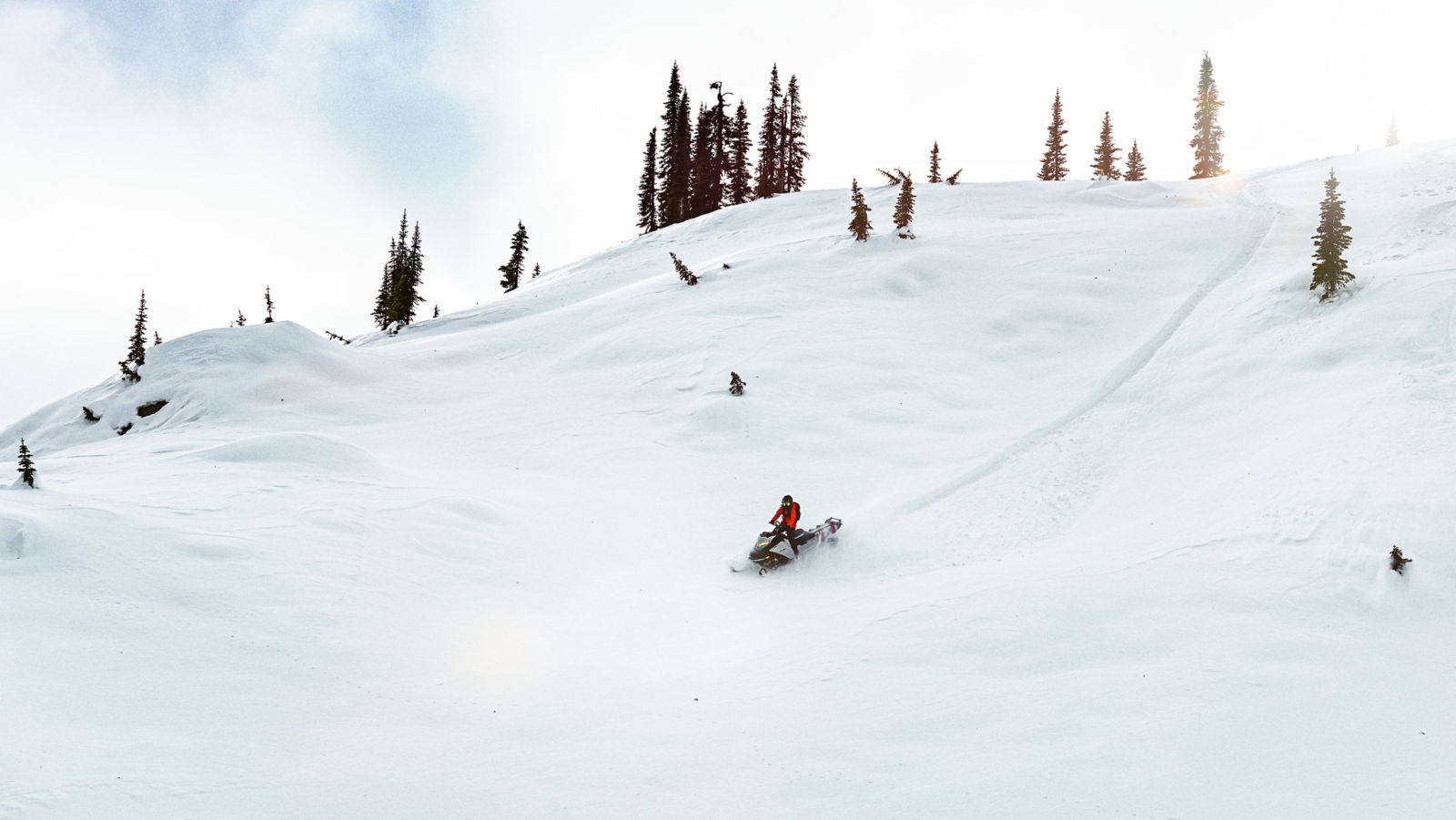 Woman riding in a mountain with her Summit Edge