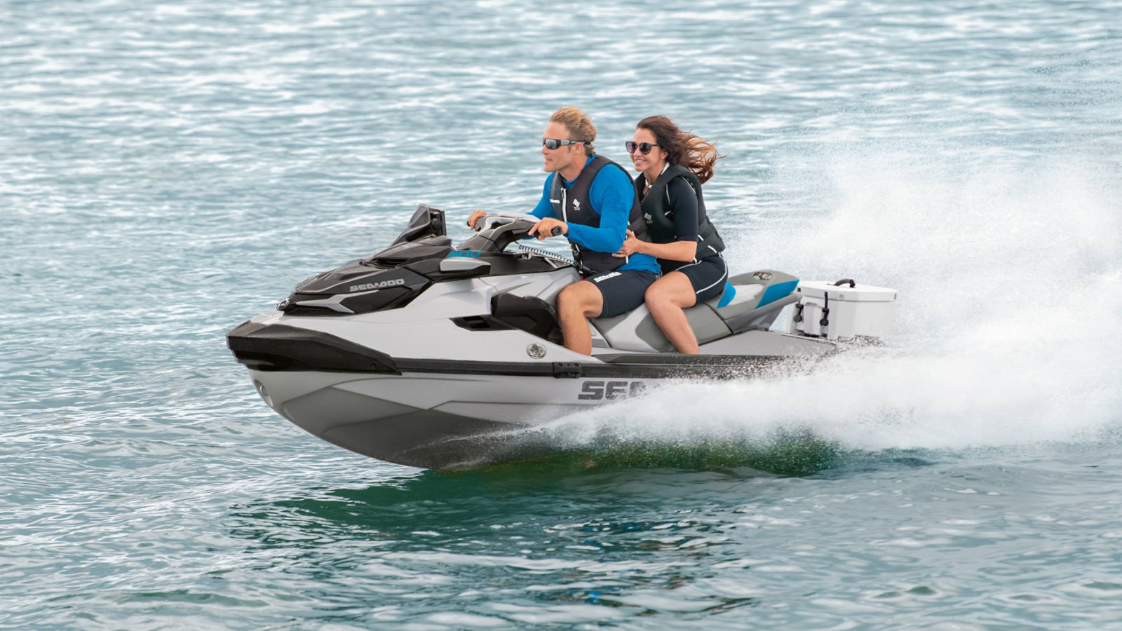 Couple Riding on a Sea-Doo