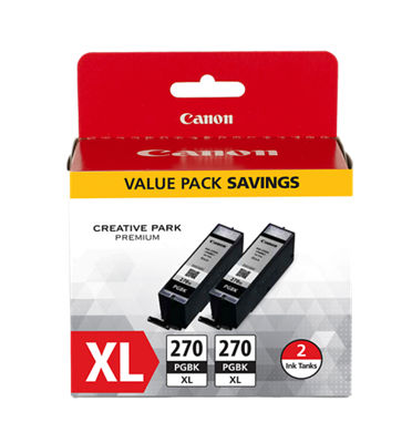 Canon 270 XL Black High Yield Ink, 2/Pack (0319C005) | Quill