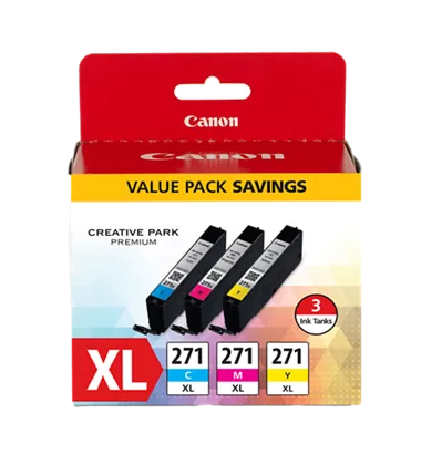 CLI-271 XL Cyan, Magenta & Yellow 3 Ink Pack