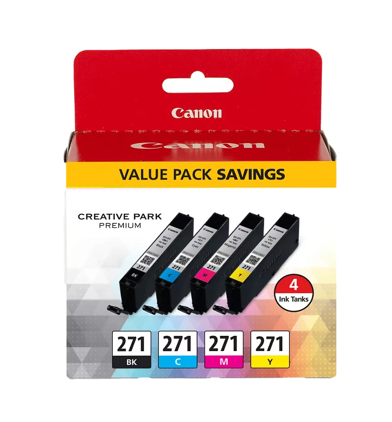 CLI-271 Black, Cyan, Magenta & Yellow 4 Ink Pack