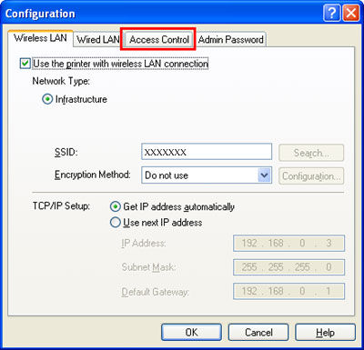 Setting IP address filtering (Windows)