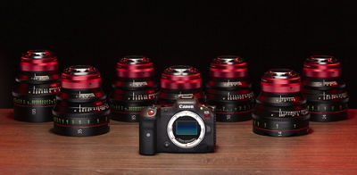 Cinema DSLR Surrounded by CR Lenses
