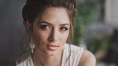 Model With a White Dress Smiling