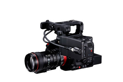 Canon C300 Mark III - Front Side with Cine-Servo 70-200mm and LCD on Side