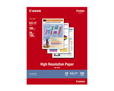 Canon Hr-101 High Resolution Paper, Smooth, Bright White Matte Inkjet Paper, 8.5x11", 100 Sheets - White