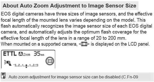 Auto Zoom Adjustment to Image Sensor Size