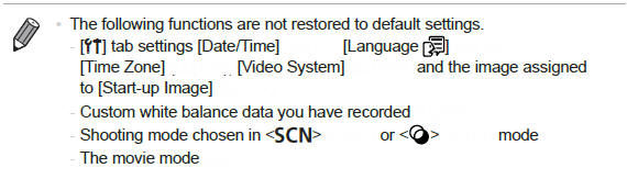 Restoring Default Settings