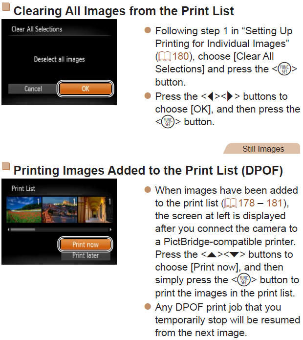 Adding Images to the Print List (DPOF)