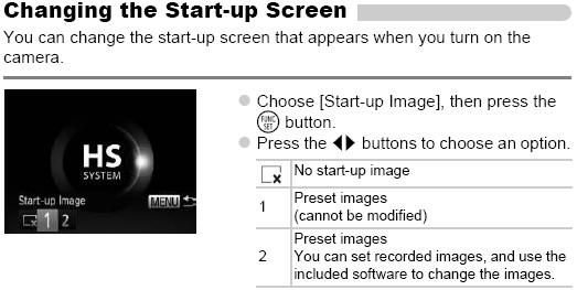 Changing the Start-up Screen