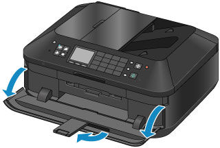 figure showing the paper output tray open