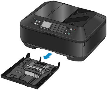 figure showing lower paper tray sliding out