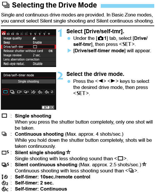 Selecting the Drive Mode