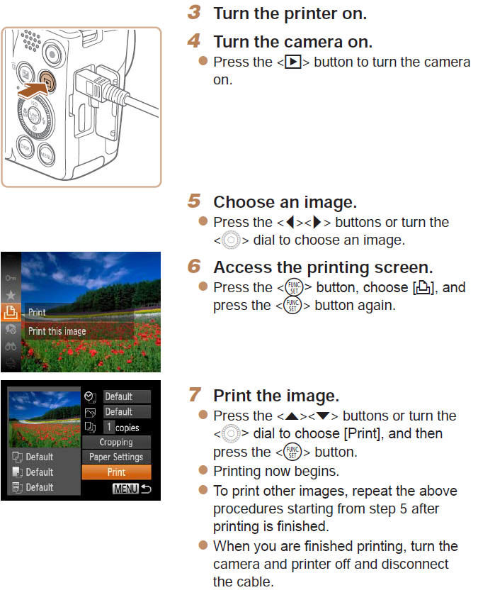 Printing Images (Pictbridge)