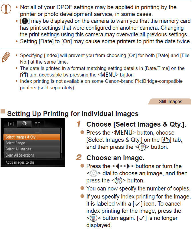 Printing Images - DPOF
