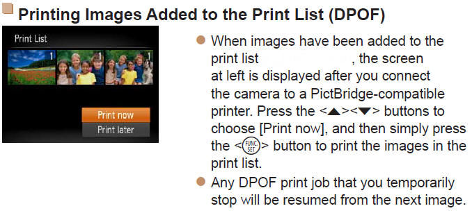 Printing Images - DPOF