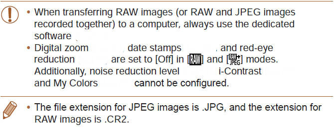 Shooting RAW Images