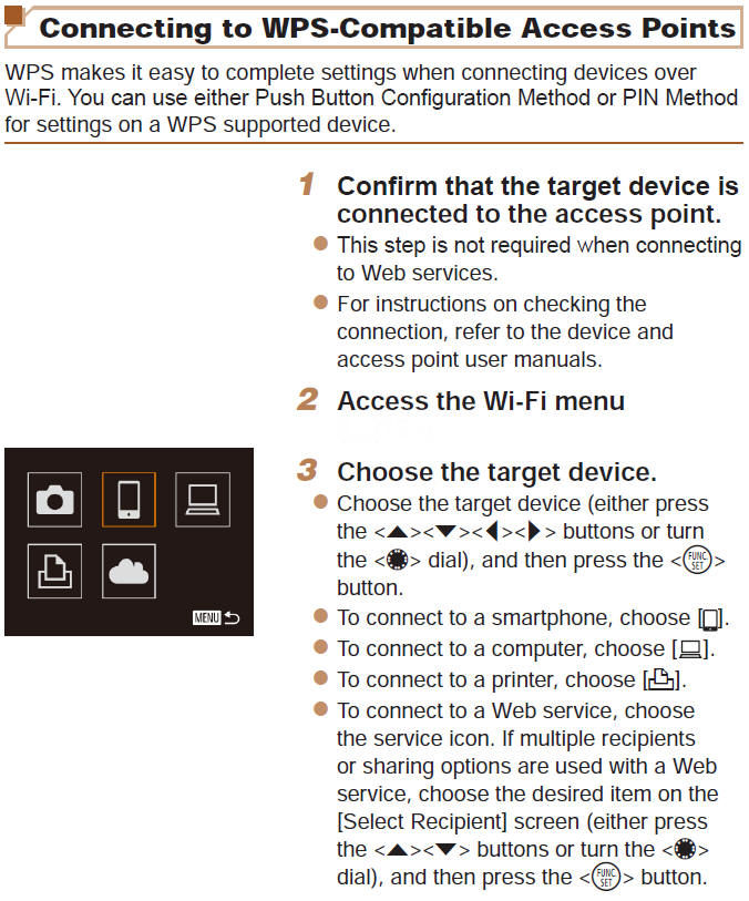 Connecting to WPS-Compatible Access Points