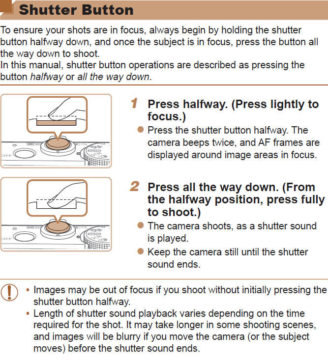 Operating the Shutter Button