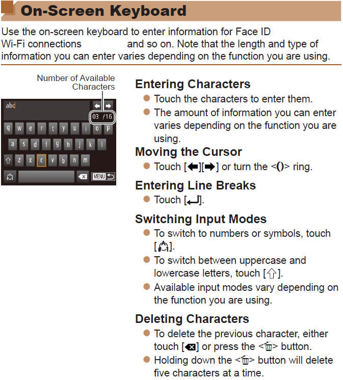 Using the On-Screen Keyboard