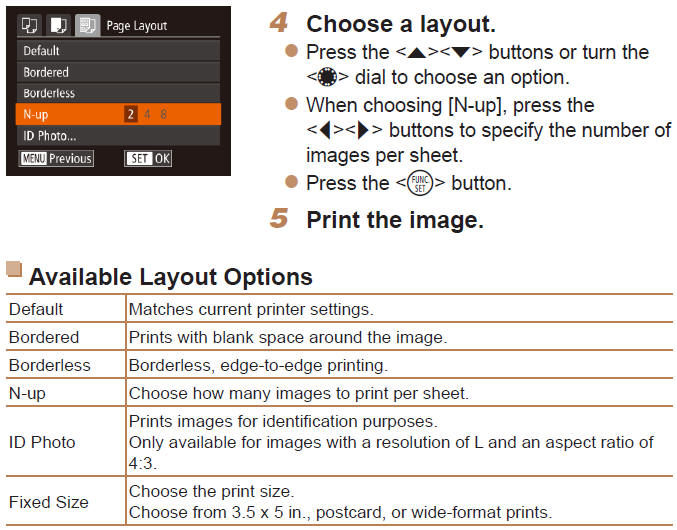 Printing Images - Easy Print PictBridge