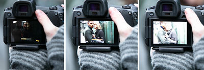 Side by side images demonstrating the differences in camera preview between lower ISO to higher ISO