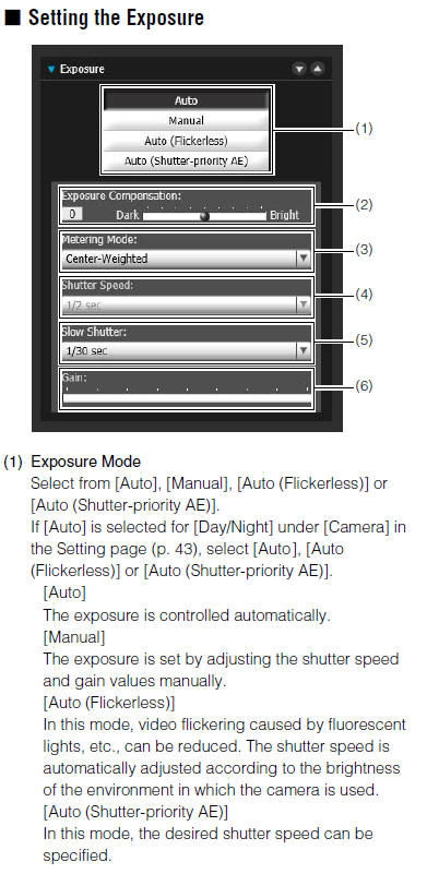 Setting the Exposure