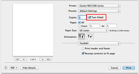 How to print on both sides of the paper (Duplex Printing) - Mac Computers