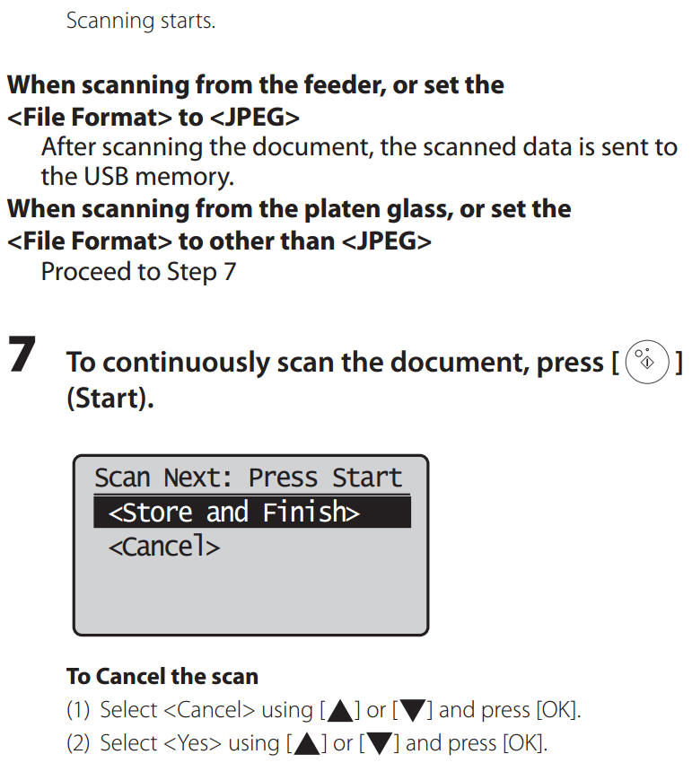 Saving Scanned Documents to USB Memory Device