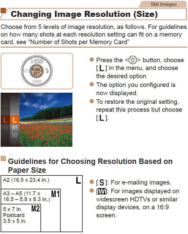 Changing Still Image Resolution (Size)