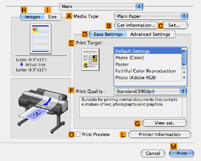 Specifying Paper in the Printer Driver (Mac)