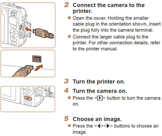 Printing Directly from Camera (PictBridge)